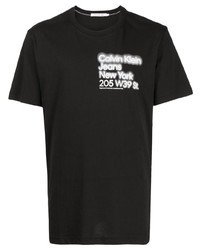 Calvin Klein Blurred Address Logo Print T Shirt