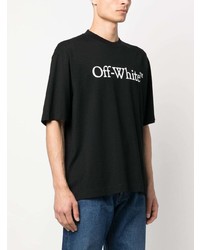 Off-White Bookish Logo Print Cotton T Shirt