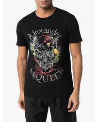 Alexander McQueen Botanical Logo Print T Shirt