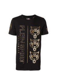 Plein Sport Brand Embossed Tiger T Shirt