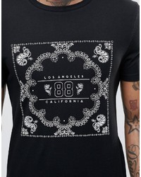 Asos Brand Muscle T Shirt With Bandana Number Print In Black