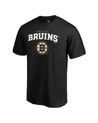 FANATICS Branded Black Boston Bruins Team Logo Lockup T Shirt