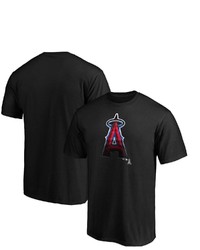 FANATICS Branded Black Los Angeles Angels Midnight Mascot Team Logo T Shirt