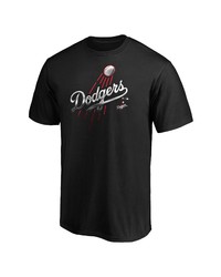 FANATICS Branded Black Los Angeles Dodgers Big Tall Midnight Mascot Team Logo T Shirt