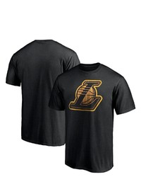 FANATICS Branded Black Los Angeles Lakers Hardwood Logo T Shirt
