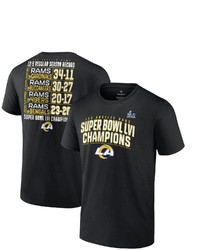 FANATICS Branded Black Los Angeles Rams Super Bowl Lvi Champions Big Tall Schedule T Shirt At Nordstrom