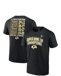 FANATICS Branded Black Los Angeles Rams Super Bowl Lvi Champions Schedule T Shirt At Nordstrom