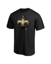 FANATICS Branded Black New Orleans Saints Midnight Mascot Team Logo T Shirt