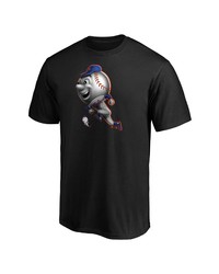 FANATICS Branded Black New York Mets Midnight Mascot Team Logo T Shirt