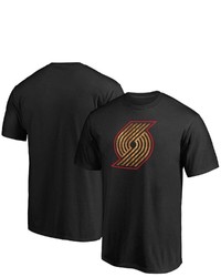 FANATICS Branded Black Portland Trail Blazers Hardwood Logo T Shirt