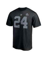 FANATICS Branded Charles Woodson Black Las Vegas Raiders Nfl Hall Of Fame Class Of 2021 Name Number T Shirt