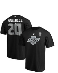 FANATICS Branded Luc Robitaille Black Los Angeles Kings Authentic Stack Retired Player Name Number T Shirt