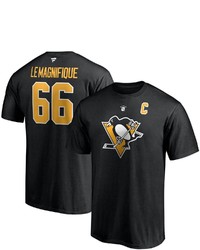 FANATICS Branded Mario Lemieux Black Pittsburgh Penguins Authentic Stack Retired Player Nickname Number T Shirt At Nordstrom