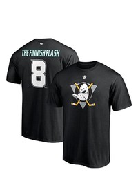FANATICS Branded Teemu Selanne Black Anaheim Ducks Authentic Stack Retired Player Nickname Number T Shirt At Nordstrom