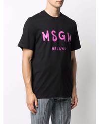 MSGM Brushstroke Logo T Shirt