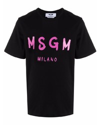 MSGM Brushstroke Logo T Shirt