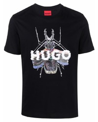 Hugo Bug Logo Print T Shirt