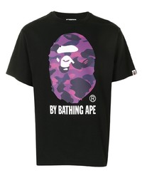 A Bathing Ape Camo Big Ape Head Print Cotton T Shirt