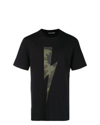 Neil Barrett Camouflage Lightning Bolt T Shirt