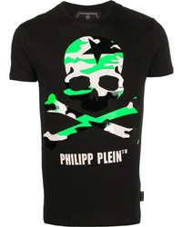 Philipp Plein Camouflage Skull T Shirt