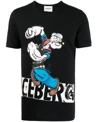 Iceberg Cartoon Logo Print T Shirt