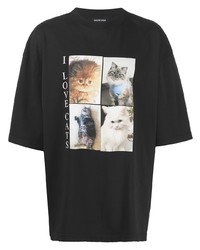 Balenciaga Cat Print Oversized T Shirt