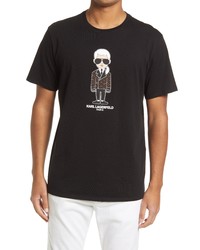 KARL LAGERFELD PARIS Character Graphic Tee In Black At Nordstrom