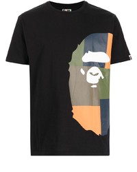 A Bathing Ape Checked Ape Logo T Shirt