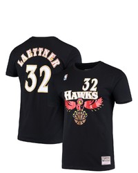 Mitchell & Ness Christian Lttner Black Atlanta Hawks Hardwood Classics Name Number T Shirt
