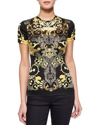 Versace Collection Scroll Print Short Sleeve T Shirt Blackgold