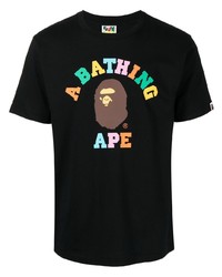 A Bathing Ape Colours College Logo Print T Shirt