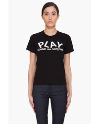 Comme des Garcons Comme Des Garons Play Black Logo Print T Shirt