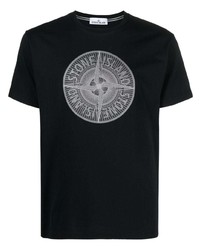 Stone Island Compass Print Cotton T Shirt