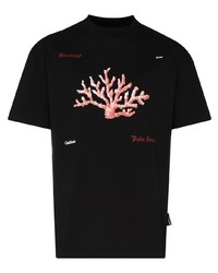 Palm Angels Coral Print Cotton T Shirt