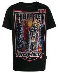 Philipp Plein Cowboy Rhinestone Embellished Cotton T Shirt