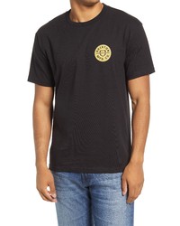 Brixton Crest Ii Logo Cotton Graphic Tee In Blackabstract Gold At Nordstrom