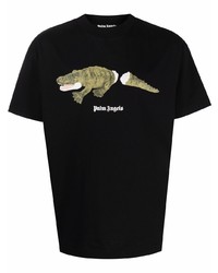 Palm Angels Crocodile Print Cotton T Shirt