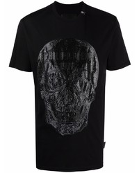 Philipp Plein Crystal Embellished Skull T Shirt