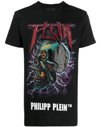 Philipp Plein Crystal Logo Print T Shirt
