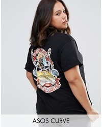Asos Curve Curve Boyfriend T Shirt With Iron Maiden Print