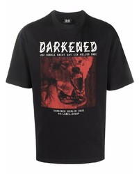 44 label group Darkened Wolf Cotton T Shirt