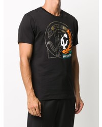 Roberto Cavalli Deconstructed Logo Print T Shirt