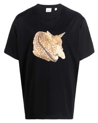 Burberry Deer Print Cotton T Shirt