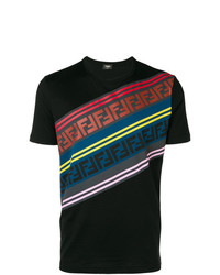 Fendi Diagonal Logo Stripe T Shirt