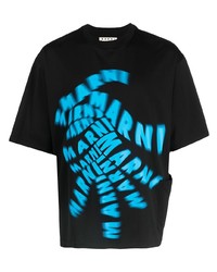 Marni Distorted Logo Print Oversized T Shirt