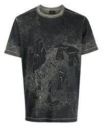 PS Paul Smith Distressed Print Cotton T Shirt