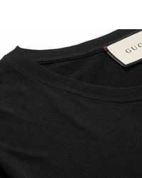 Gucci Distressed Printed Cotton Jersey T Shirt