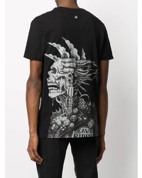 Philipp Plein Distressed Punk Print T Shirt