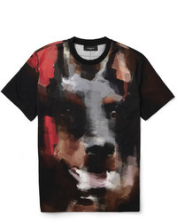 Givenchy Doberman Print Cotton Jersey T Shirt