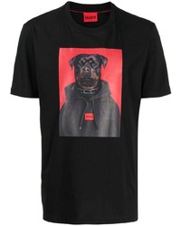 BOSS Dog Print Detail T Shirt